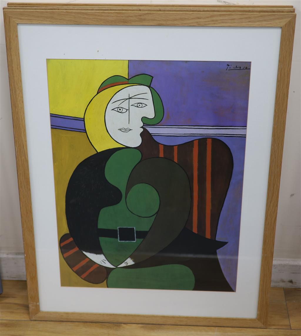 Four modern colour prints, After Picasso and others, 63 x 47cm